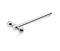 3 Balls Shaped Silver Straight Nose Stud NSKA-48